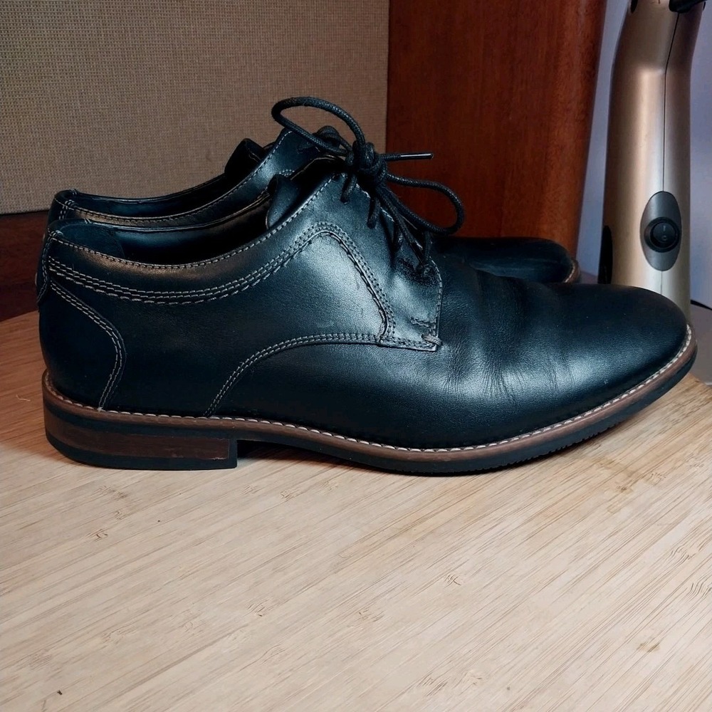 Nunn Bush Shoes Men's 9.5M Comfort Support Dress Oxford Black Leather Lace Up - Picture 6 of 9